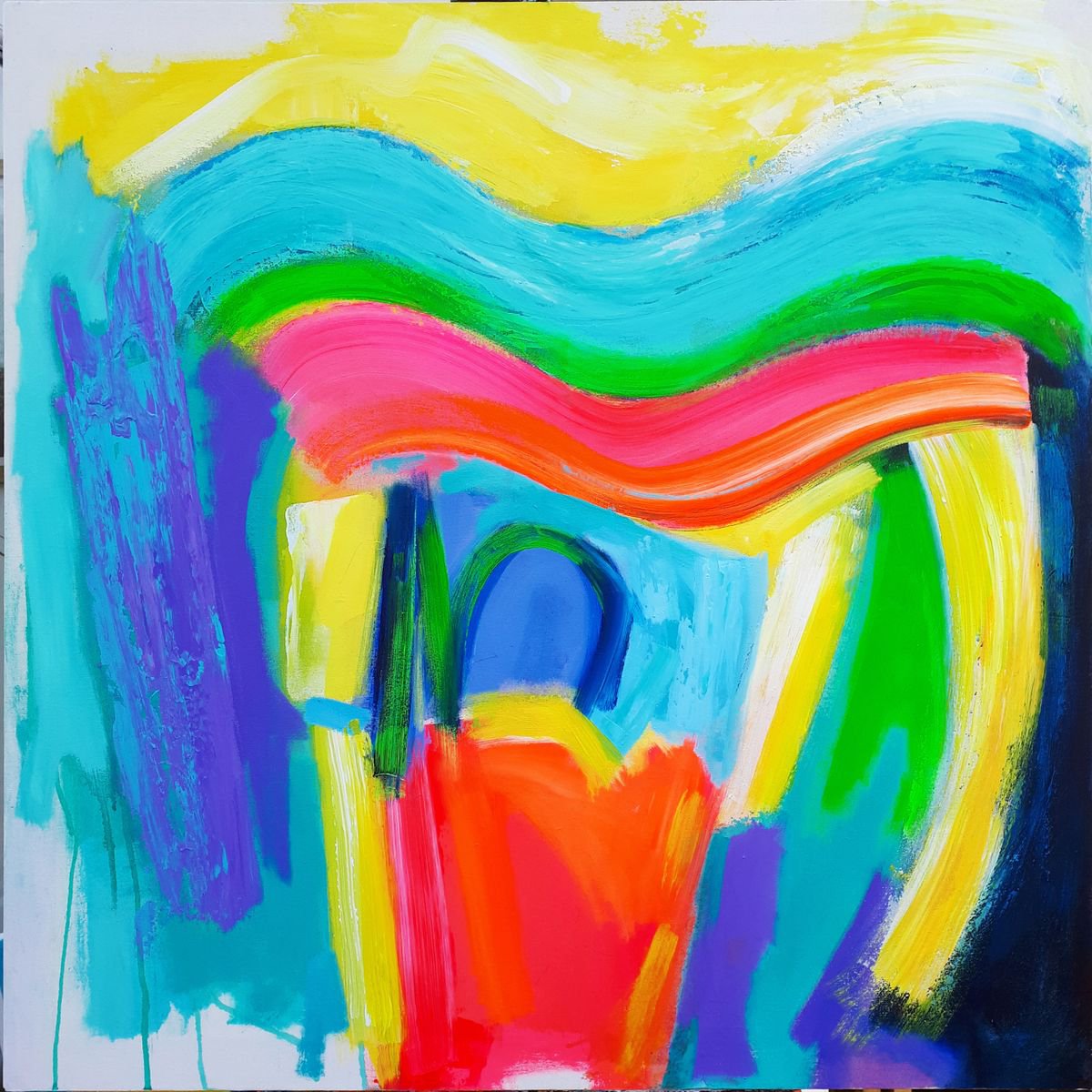 Through The Hill By Frank Barnes, 35 X 35, Artwork For Sale On Artfinder
