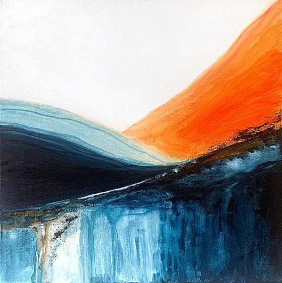 Amber Flowlines – Blue Orange Landscape