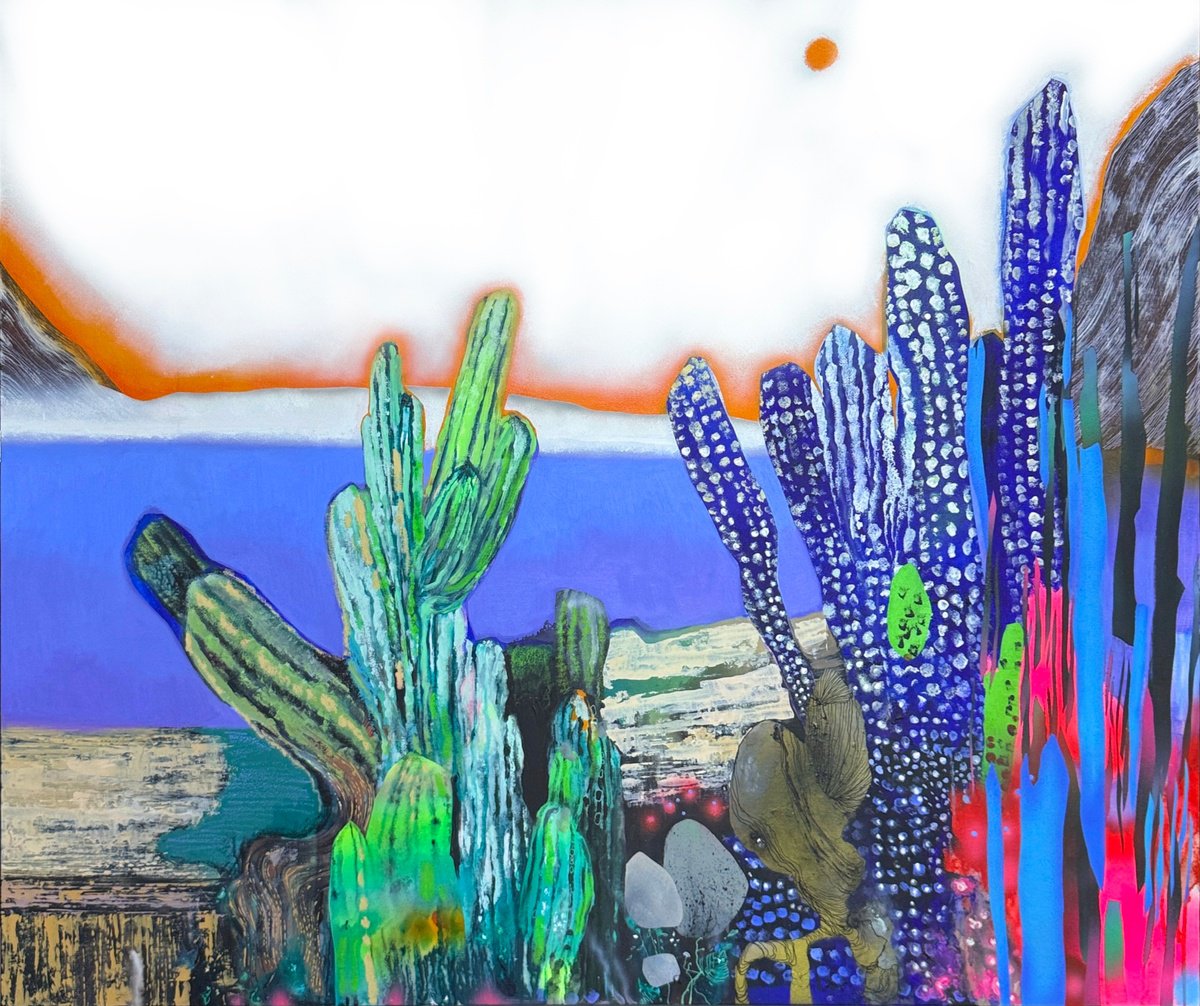 Abstract Landscape Oil Painting By Elizaveta Pugacheva, 47 X 39, Lake, Original Artwork