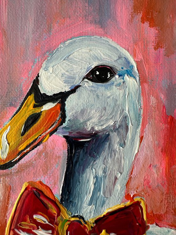 Portrait Goose with bow