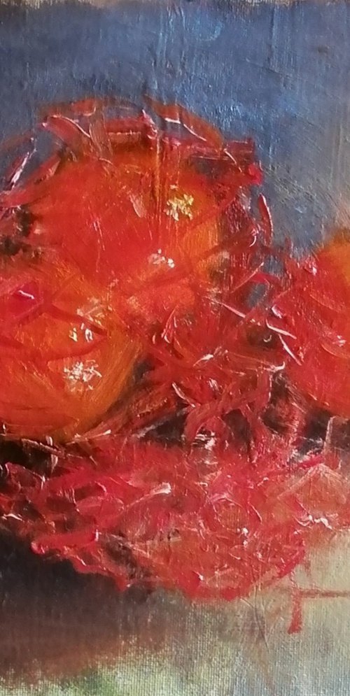 Three tangerines by Rosemary Burn