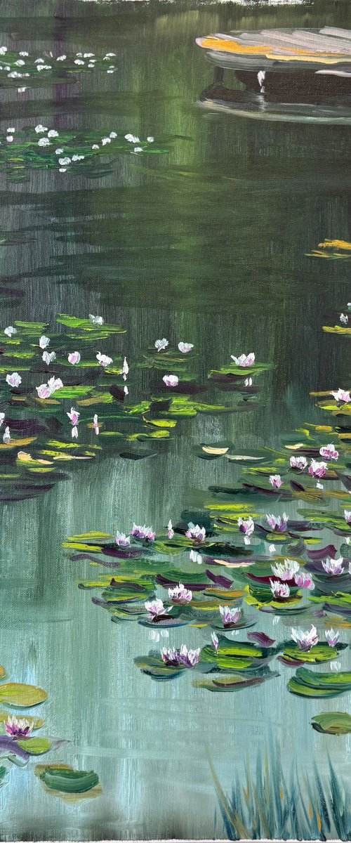 Water Lilies Pond Painting by Dmitry Fedorov