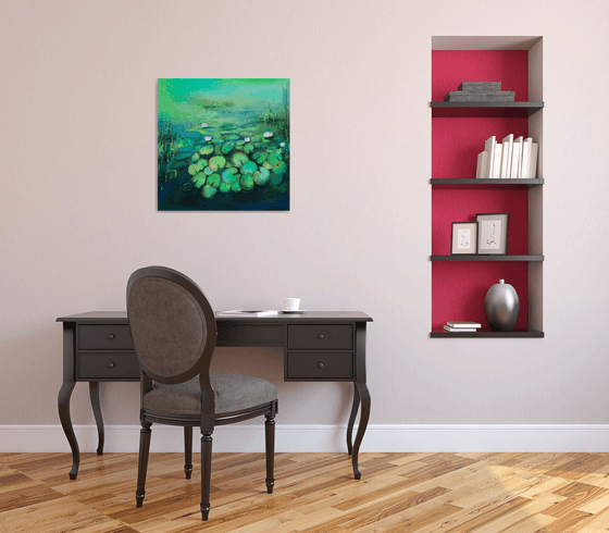 Water Lily Pond ! Comtemporary Abstract Art