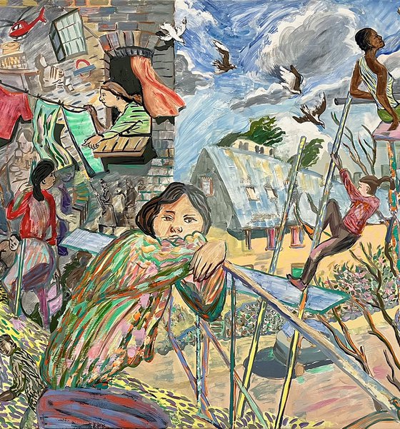 Painting the mural