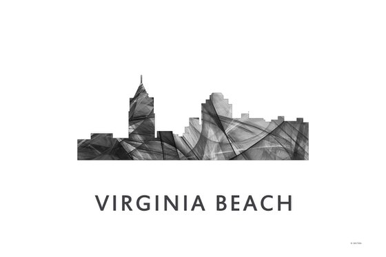 Virginia Beach Virginia Skyline WB BW