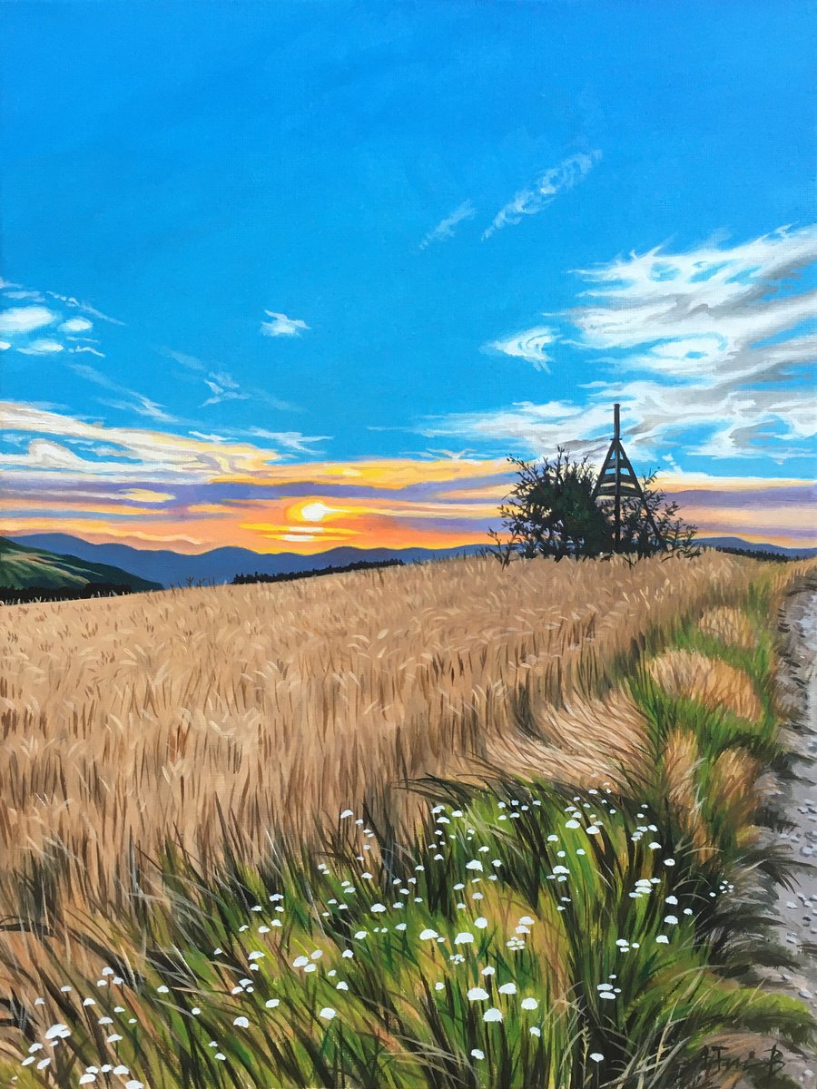 Photorealistic Oil Painting , Wheat Field By Alexander Titorenkov, 12 X 16, Artwork For Sale On Artfinder