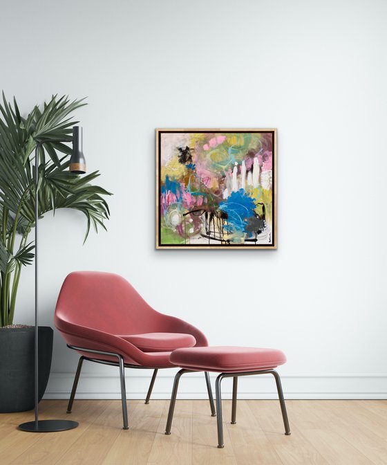 In and Around the Lake - playful colorful whimsical abstract raw art