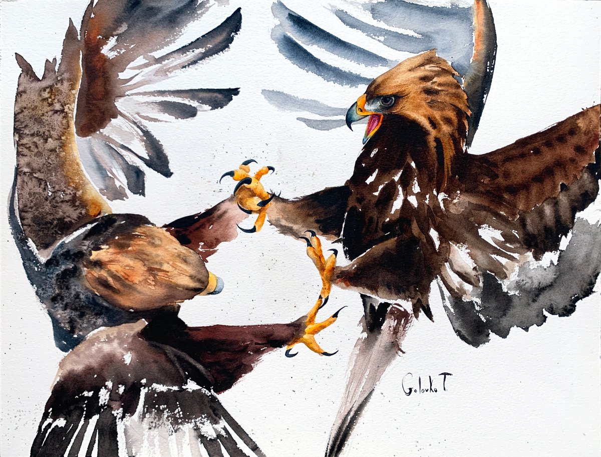 Fight of eagles by Tatiana Golovko