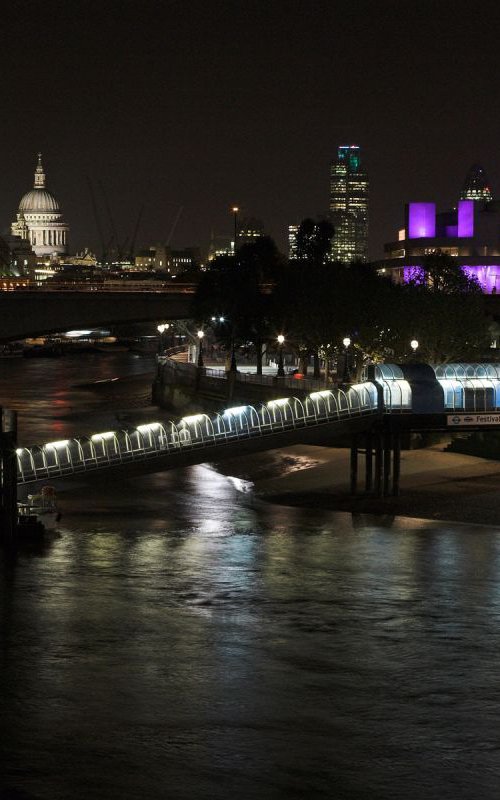 Southbank at night, London by Paula Smith