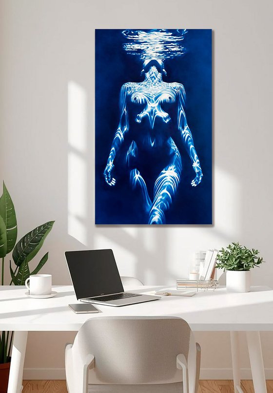 Siren's Breath - Large Blue Underwater Nude