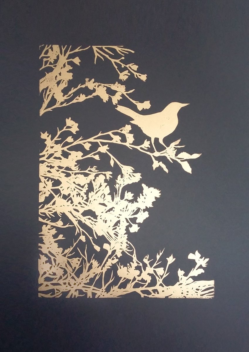 Golden silhouette (in golden ink ) by Carolynne Coulson
