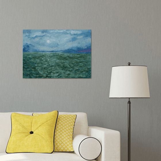 Seascape, Sea Stories - Night Moonlight Sea .