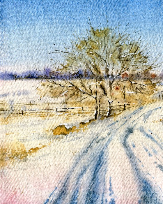 Spring soon. Original watercolor artwork.