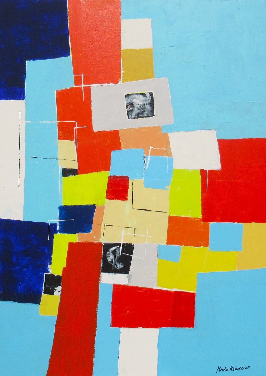 Abstract Acrylic Painting By Megha Hendrick., 20 X 28", Access 1., Original Artwork