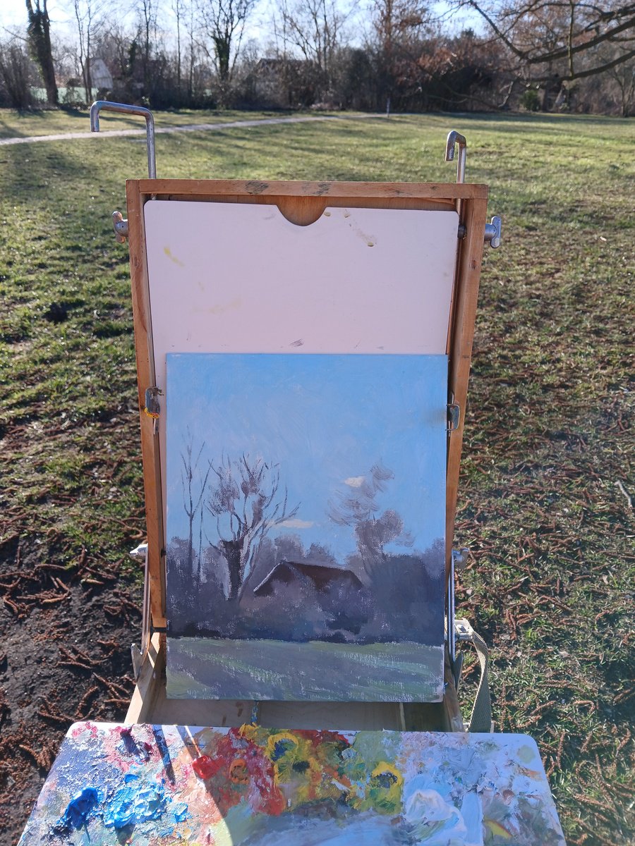 Impressionistic Cityscapes Oil Painting By Vasyl Koval, 9 X 12", Spring Day, Original Artwork