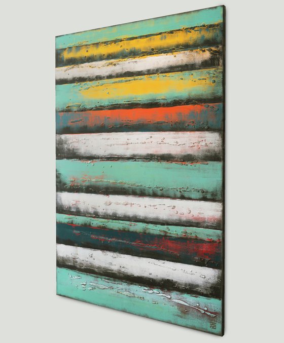 Colorful Abstract Painting - Vertical Panels Light - Ronald Hunter - 19S