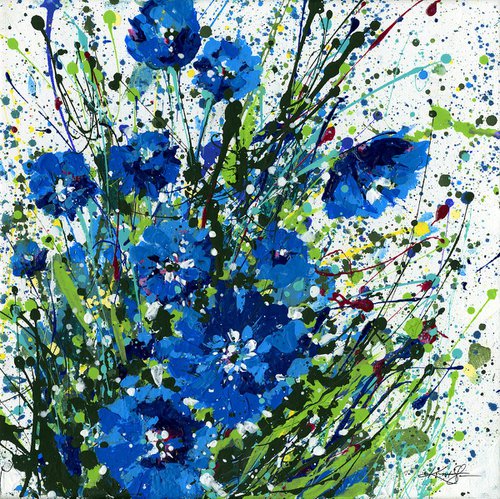 Blue Ecstasy - Floral art by Kathy Morton Stanion by Kathy Morton Stanion