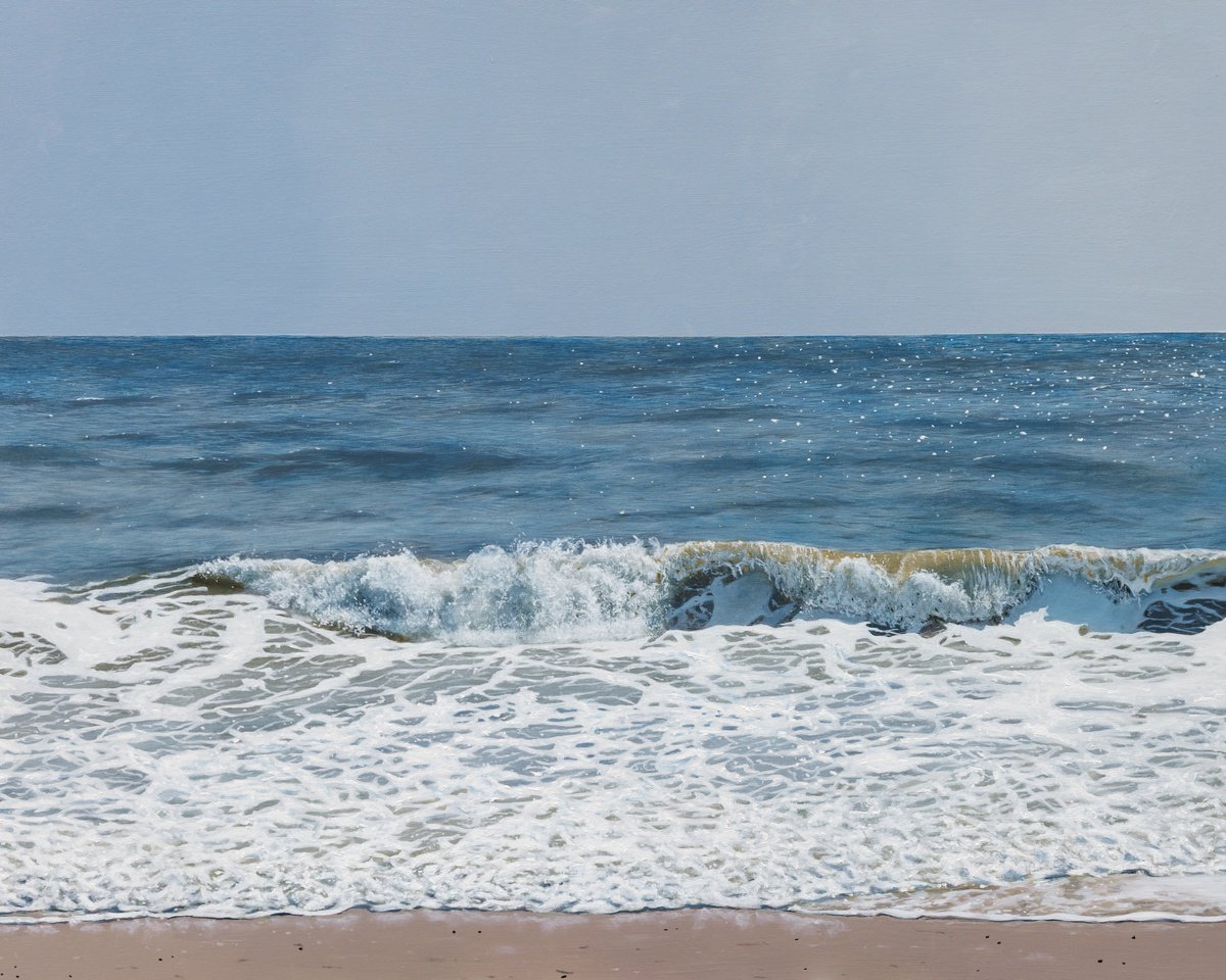 Photorealistic Landscape Oil Painting By Christopher Witchall, 20 X 16, Incoming Tide, Original Artwork