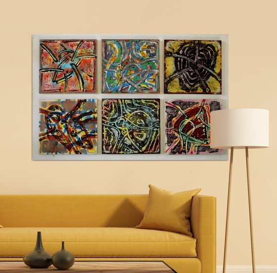 Abstract (six hearts)-VII