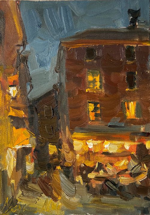Night cafe in Kotor by Nataliia Nosyk