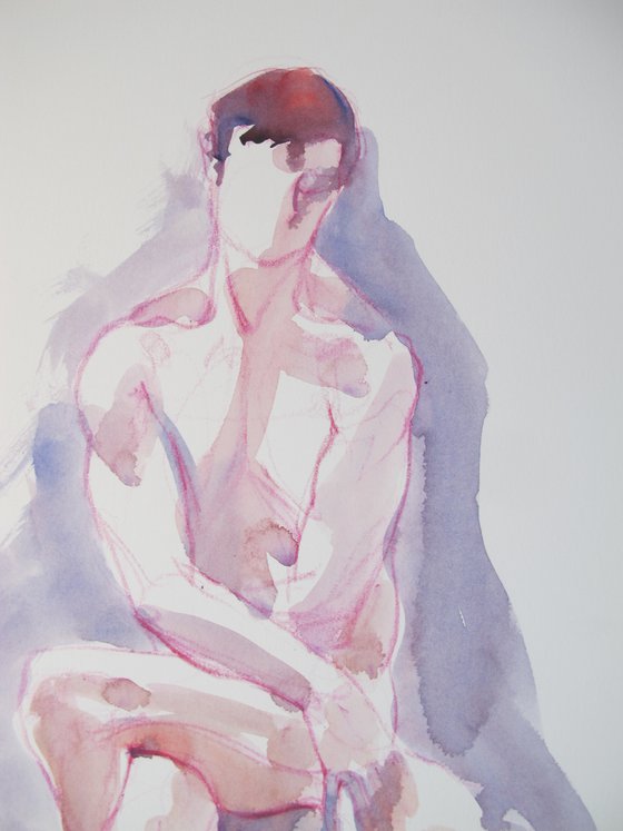 Seated male nude