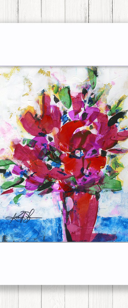 Blooms Of Joy 17 - Vase Of Flowers Painting by Kathy Morton Stanion by Kathy Morton Stanion