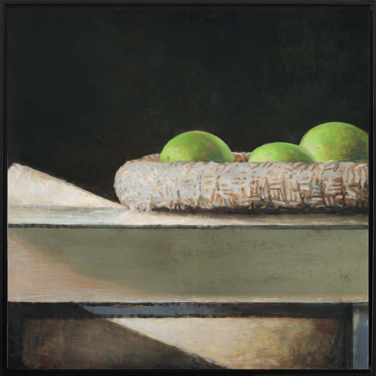 Three Green Apples still life by Bo Kravchenko