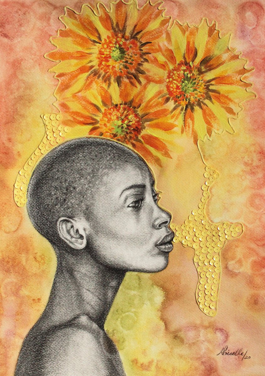 Sunflower woman by Griselle Morales Padrn