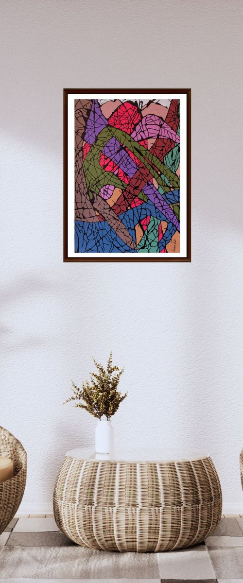 Entangled-Abstract Art painting by Baldave Bedi