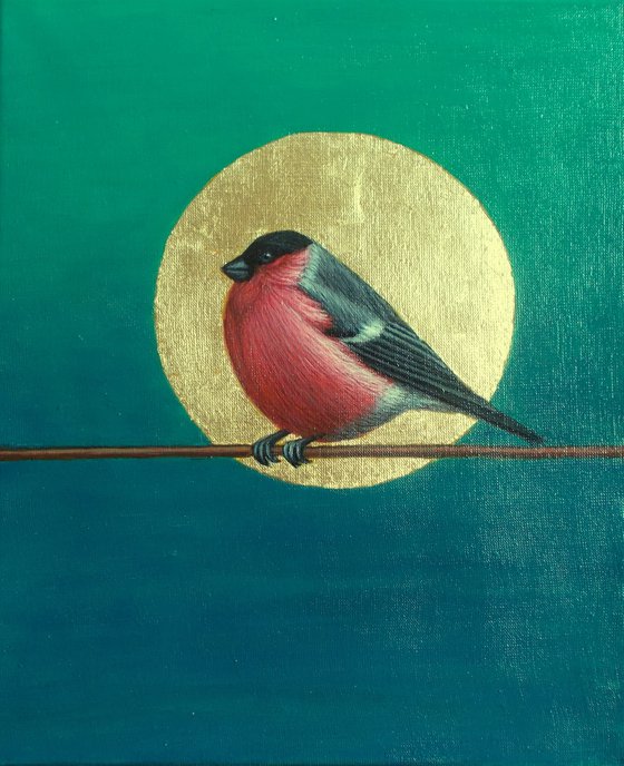 bird painting "Symbol of winter and fire"