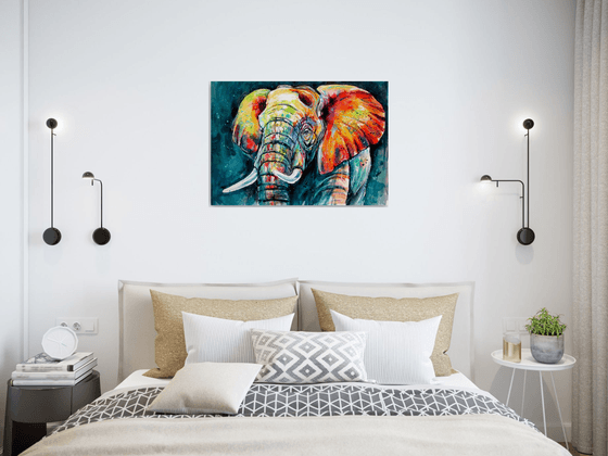 Majestic colorful elephant