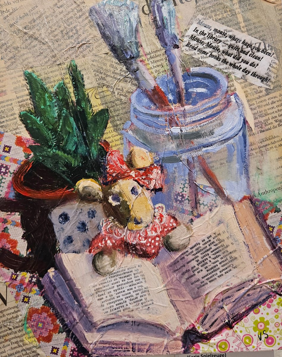 Naive Painting , Time To Read Book By Vera Stein, 9 X 12, Artwork For Sale On Artfinder