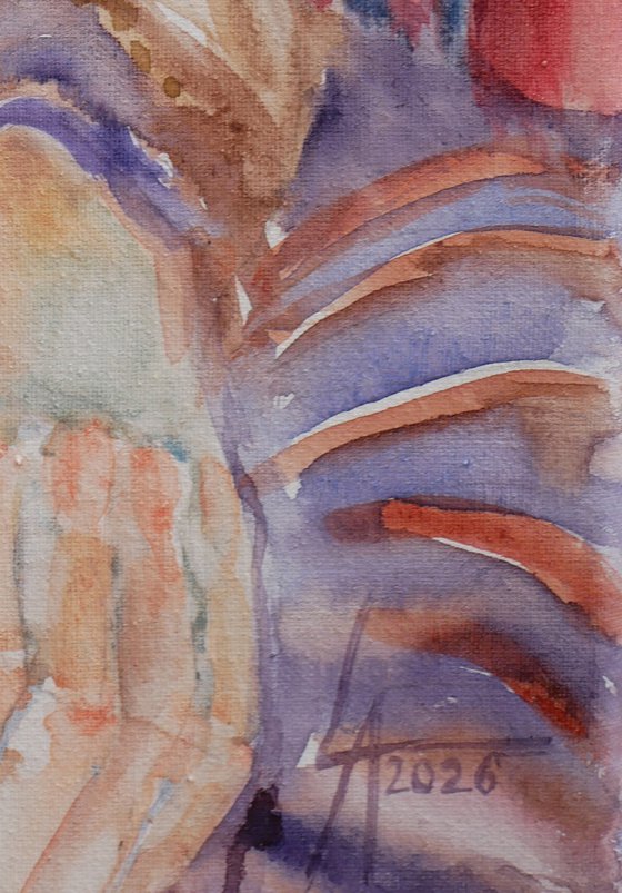 A girl in the old cardigan