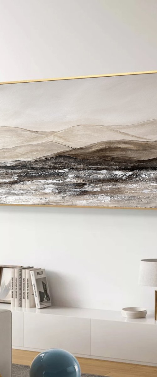 Landscape beige minimalist by Marina Skromova
