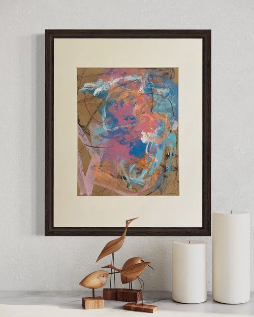 Hidden Gems 10 - colorful energetic bold abstract painting raw art by Kat Crosby