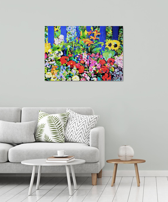 Summer Garden / 100 x 70 cm , large format painting on paper