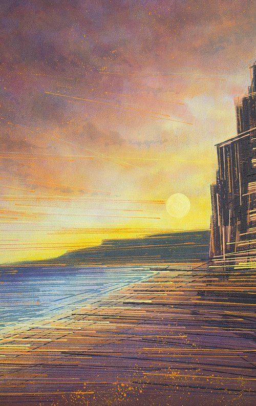 West Bay Cliffs At Sunset by Marc Todd