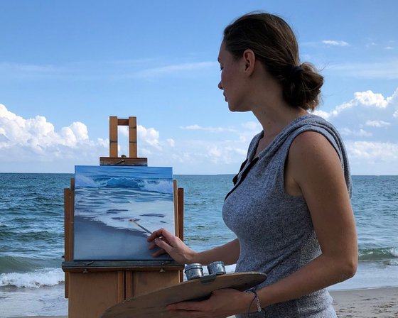 Coastal Rhythms, plein air ocean wave painting