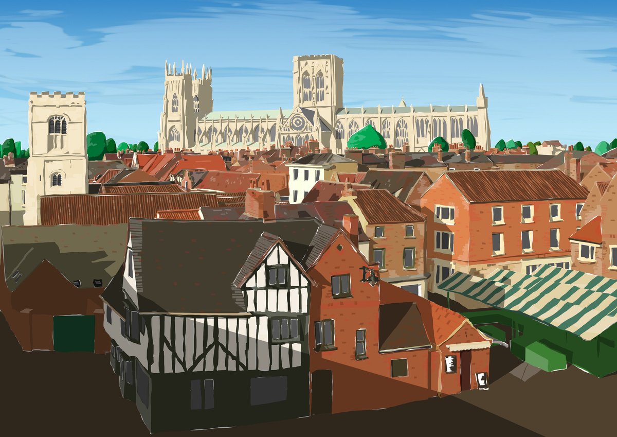 Illustrative Cityscapes Giclee Print By Nick Sellers, 17 X 12", York City, Original Artwork