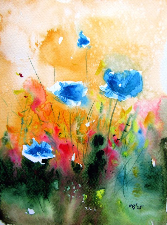 Blue poppies