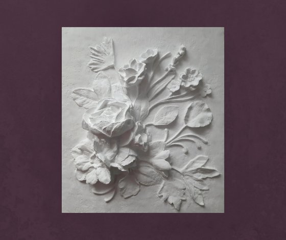 sculptural wall art "Elegant bouquet"