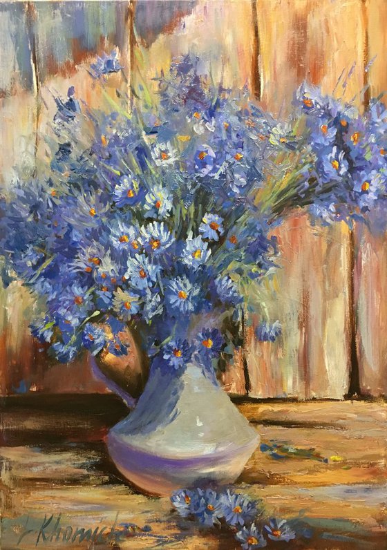 Still Life Blue Flowers