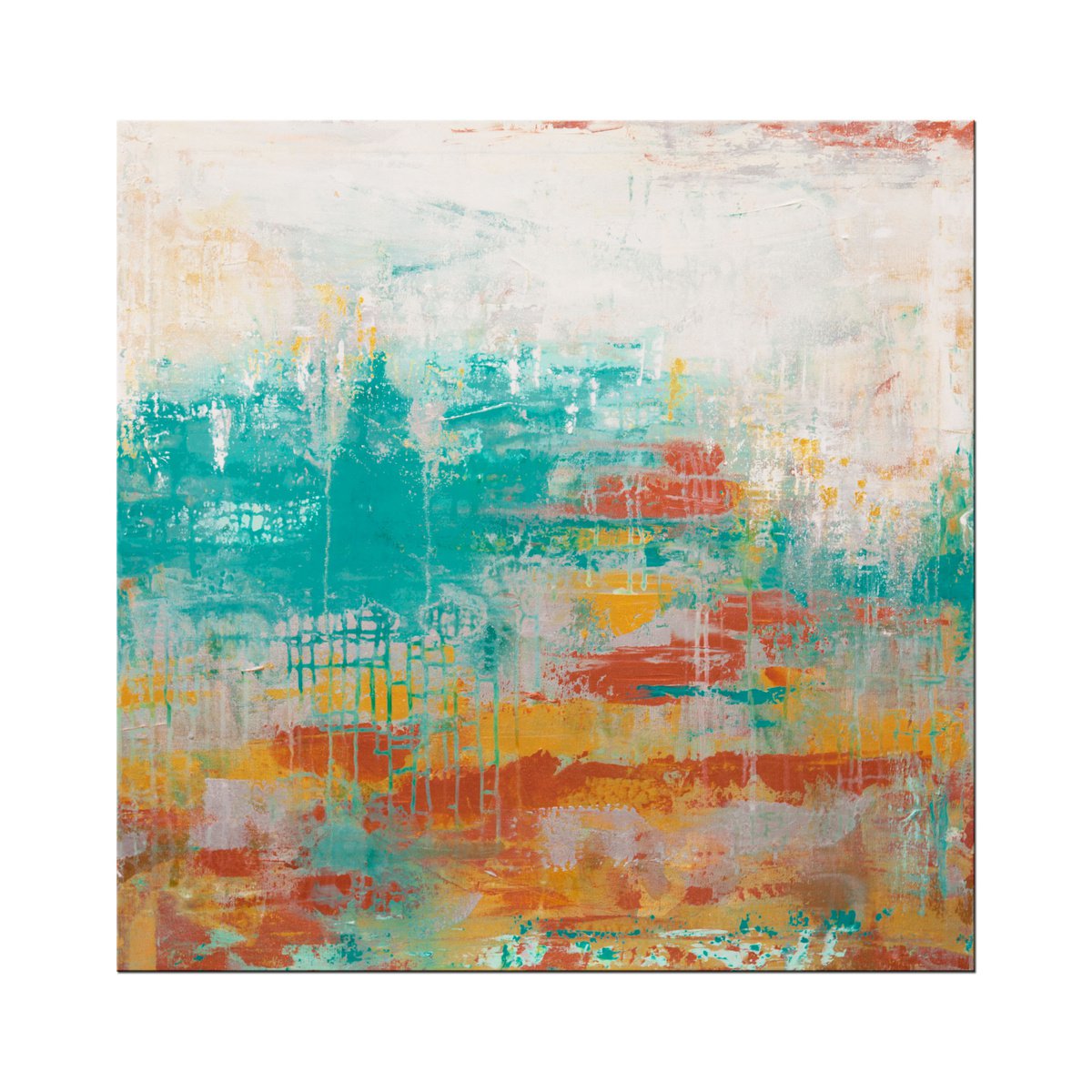 Abstract Acrylic Painting By Hilary Winfield, 30 X 30, Into The Horizon, Original Artwork