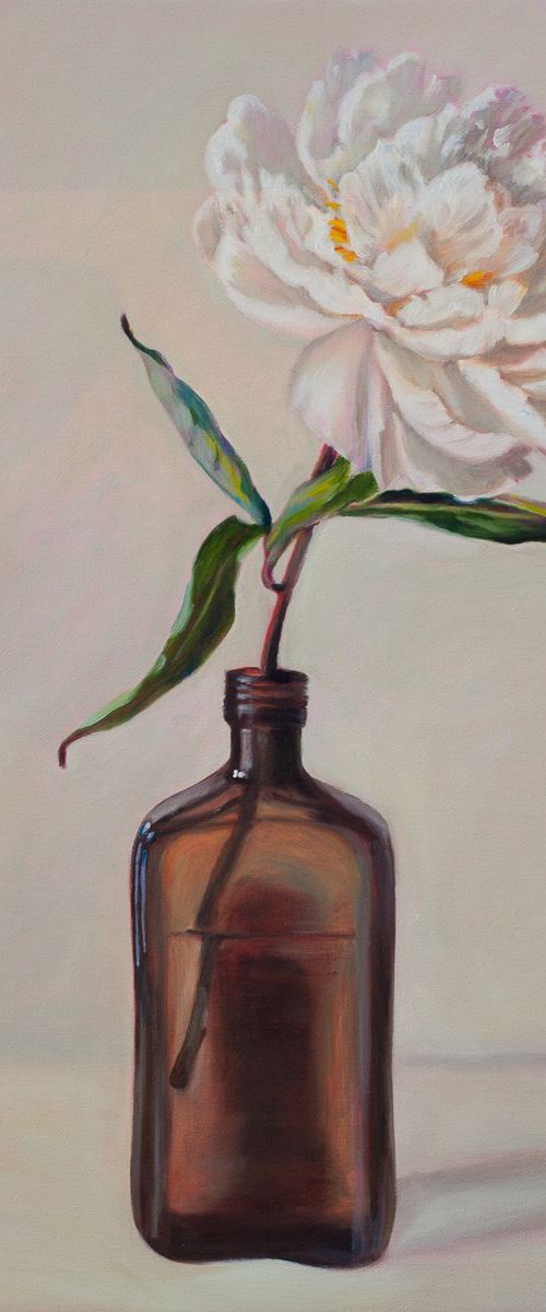 White Peony by Liudmila Pisliakova