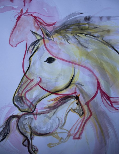 Horses dream by René Goorman