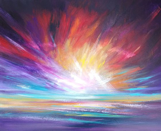 Euphoria - Sunset, Seascape, Cornwall, Skies - XL, Modern Art Office Decor Home