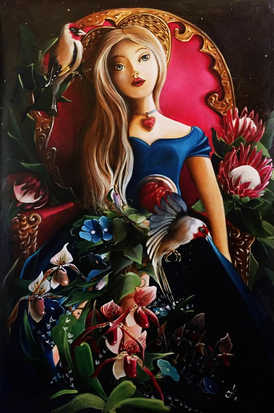 Florecita del mio cuor ( Flower of my heart ) Original acrylic on canvas 60 x 90 cm