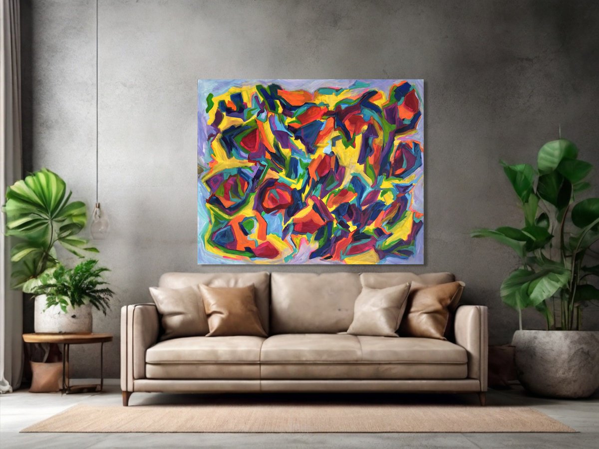 Organic Abstract Acrylic Painting By Paul Baaske, 60 X 48", Passages, Original Artwork