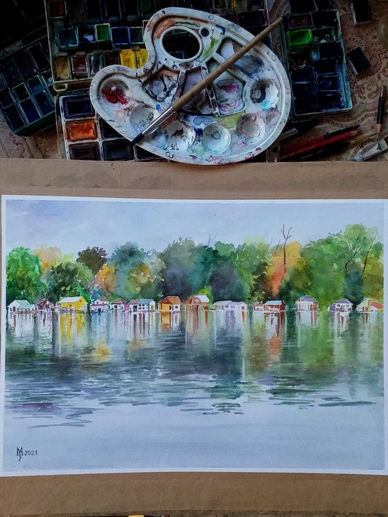 LIFE ON RIVER  / 40.5 x28.5 cm