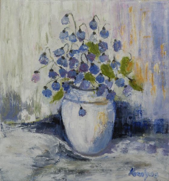 Blue bells in a vase